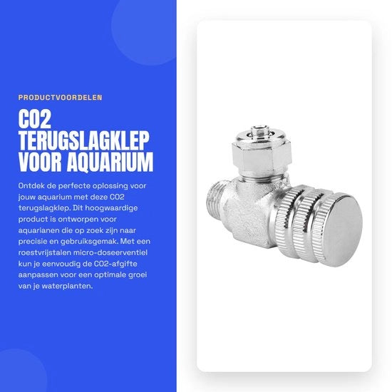 Terugslagklep a CO2 in acciaio inossidabile - Micro-doseerventilatore - Design ergonomico - Facile da installare - Alta precisione - Valvola per acquario