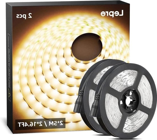 Strisce di LED 5 metri caldo bianco - 12V striscia di luce adesiva flessibile per TV giardino Natale club festa interna esterna
