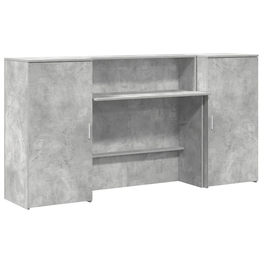vidaXL Banco Reception Grigio Cemento 200x50x103,5cm Legno Multistrato