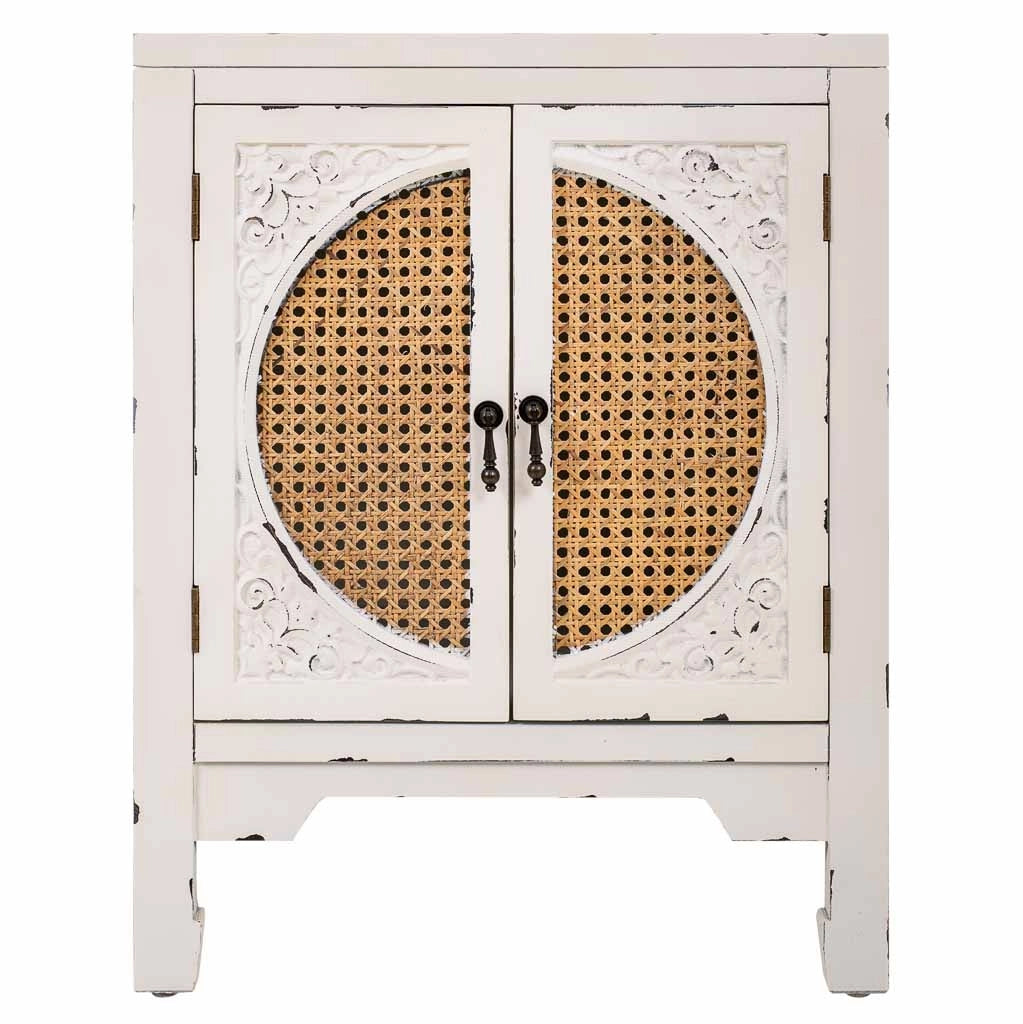 Comodino in legno bianco 50x36x65