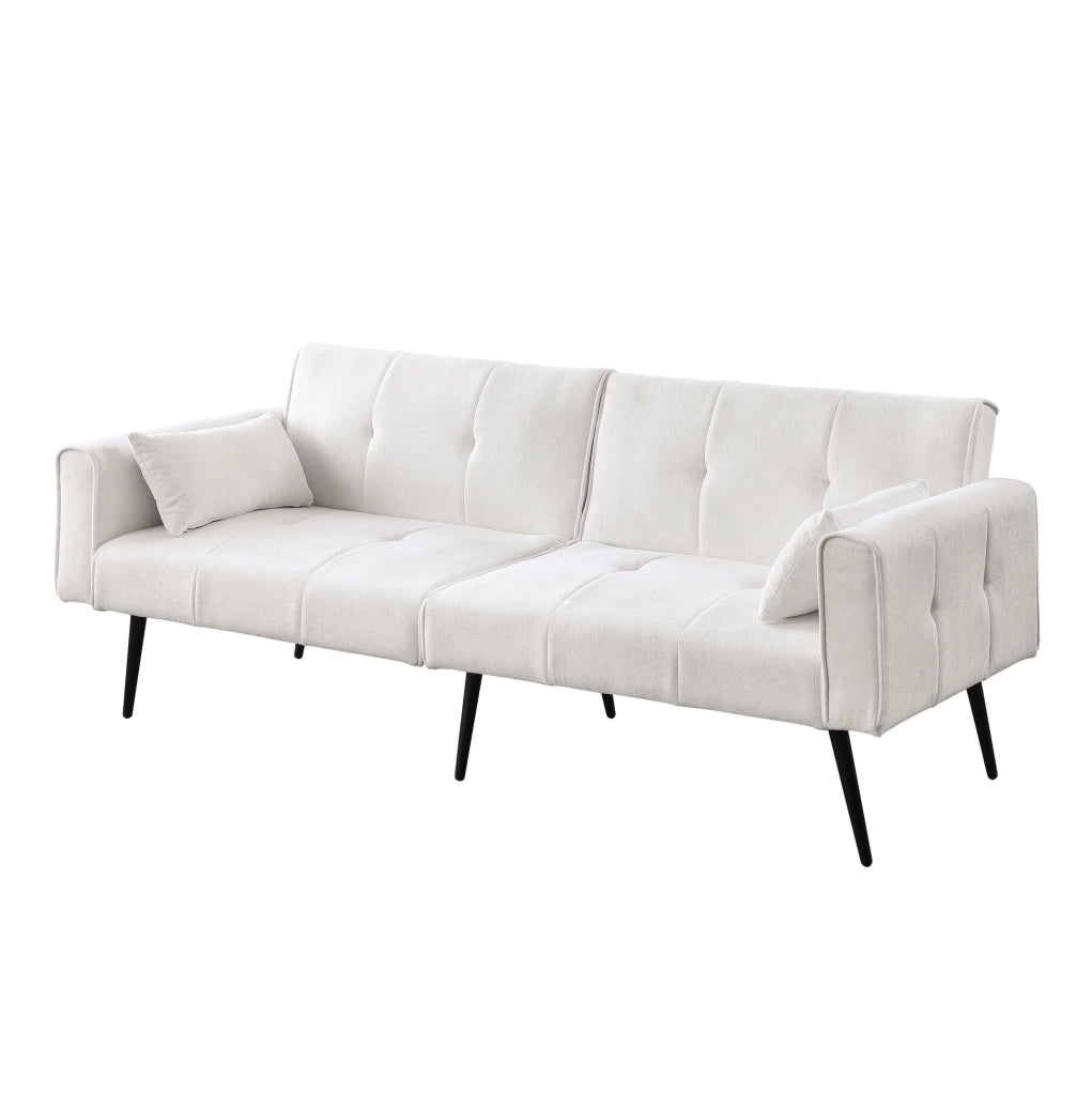 Divano letto 175x71x71 cm facile da montare in tessuto beige