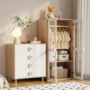 Armadio combinato camera da letto - Xylo - armadio + comodino, ante laccate, colore bianco