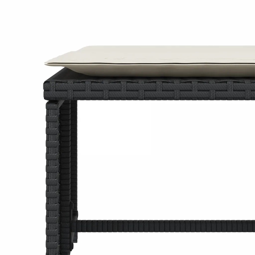Poltrona da Giardino con Poggiapiedi in Polyrattan Nero CFW5742401