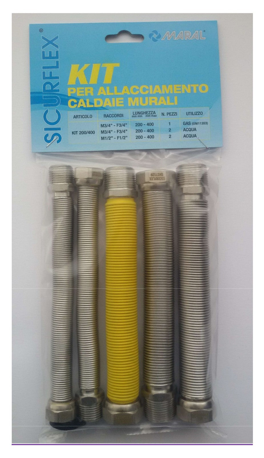 kit raccordo inox estensibile 3/4 per caldaia kit cod:ferx.96164