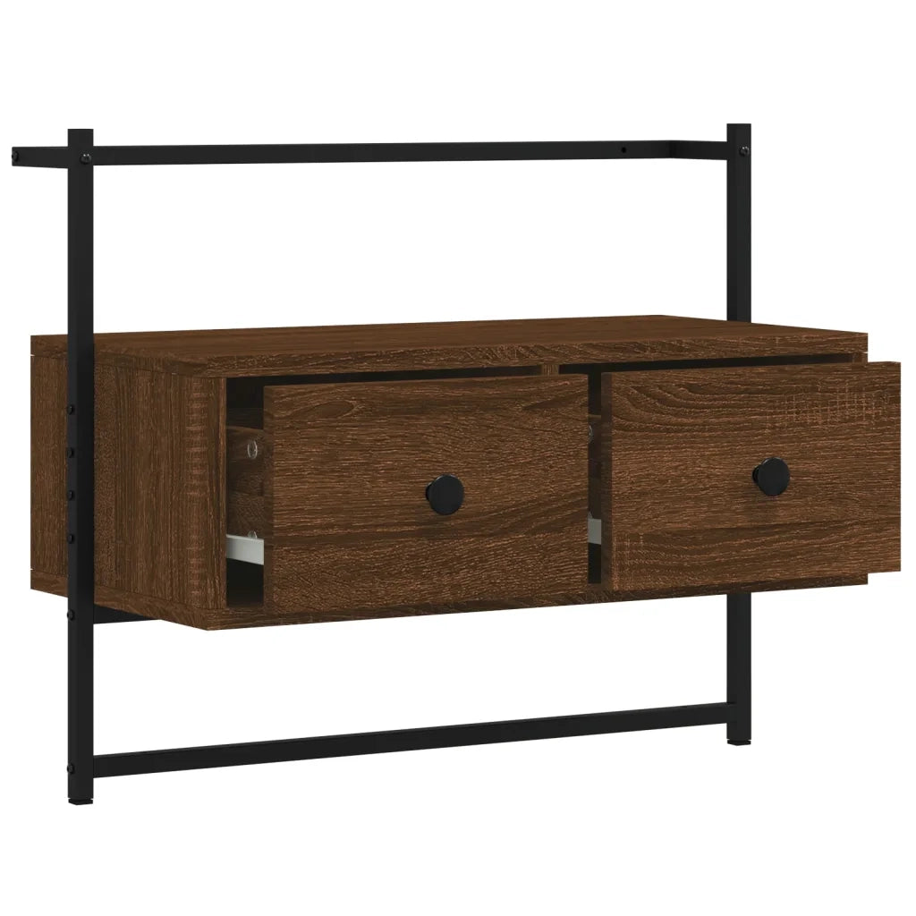 Mobile TV a Muro | Armadietto TV | Mobile Porta TV Rovere Marrone 60,5x30x51 cm Legno Multistrato