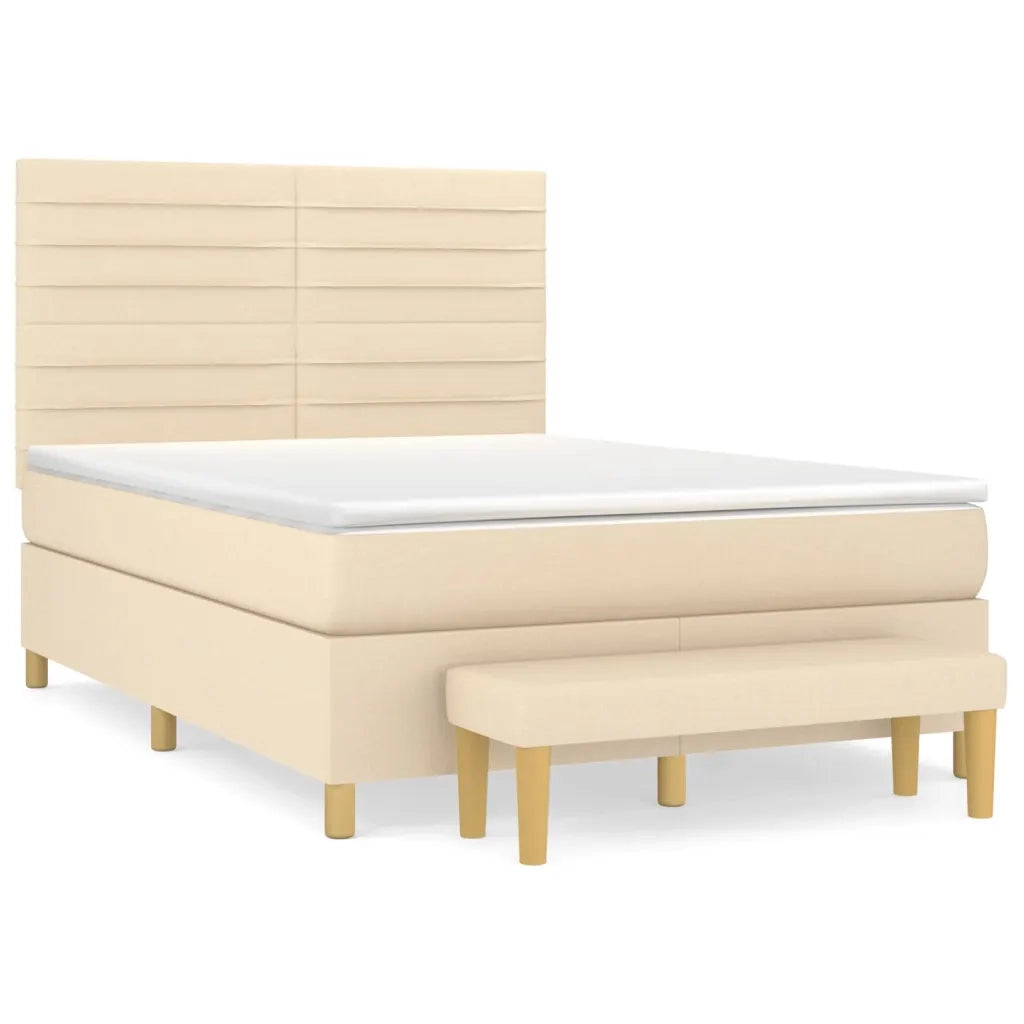 Giroletto a Molle con Materasso Crema 140x200 cm in Tessuto 3137242