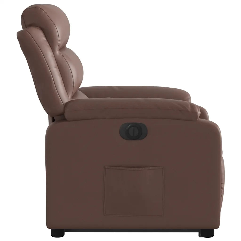 Poltrona Alzapersona Reclinabile Marrone in Similpelle 3205058