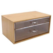 Trade Shop - Porta Gioielli Cosmetici Con 2 Cassetti Forme Diverse Organizer Legno 24.3x15.3x11cm 10831 -