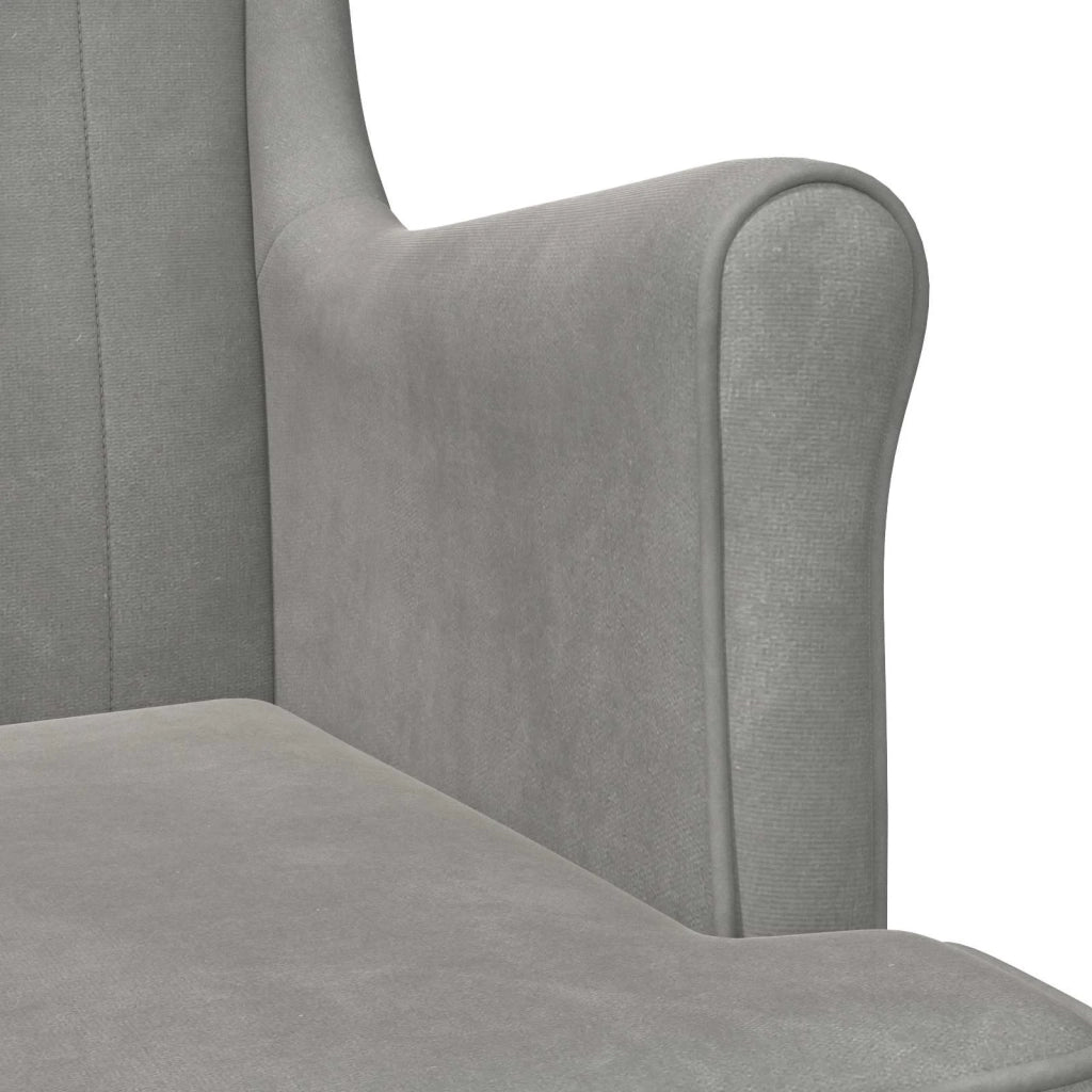 Poltrona-Divano Sedia-Poltroncina Grigio Chiaro Velluto 207295