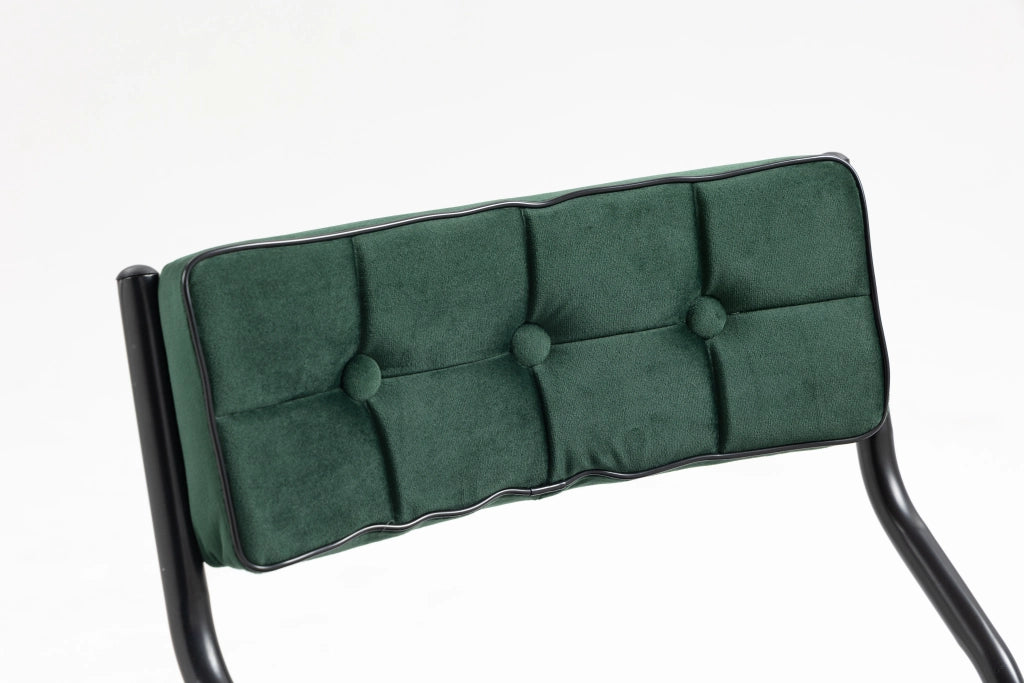 SEDIA PIEGHEVOLE IMBOTTITA Set da 2 pezzi Verde in acciaio e velluto