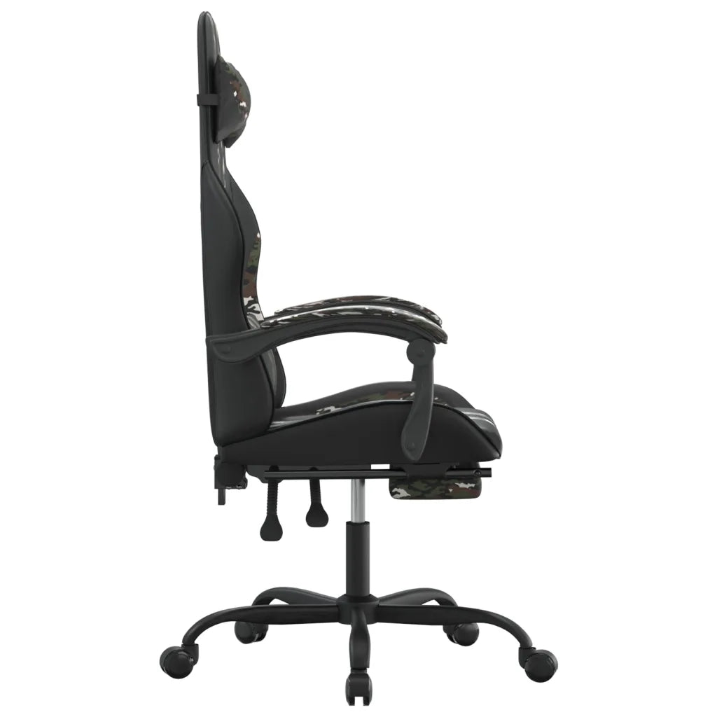 Sedia da Gaming con Poggiapiedi Nero e Mimetico in Similpelle 3143841