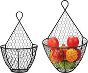 Mangiatutto in Metallo per Frutta e Verdura con Sostegno in Rame - Display per Polli di Rame con Reti - Mangiatutto per Frutta e Verdura Decorativo con Tavolo di Lavoro