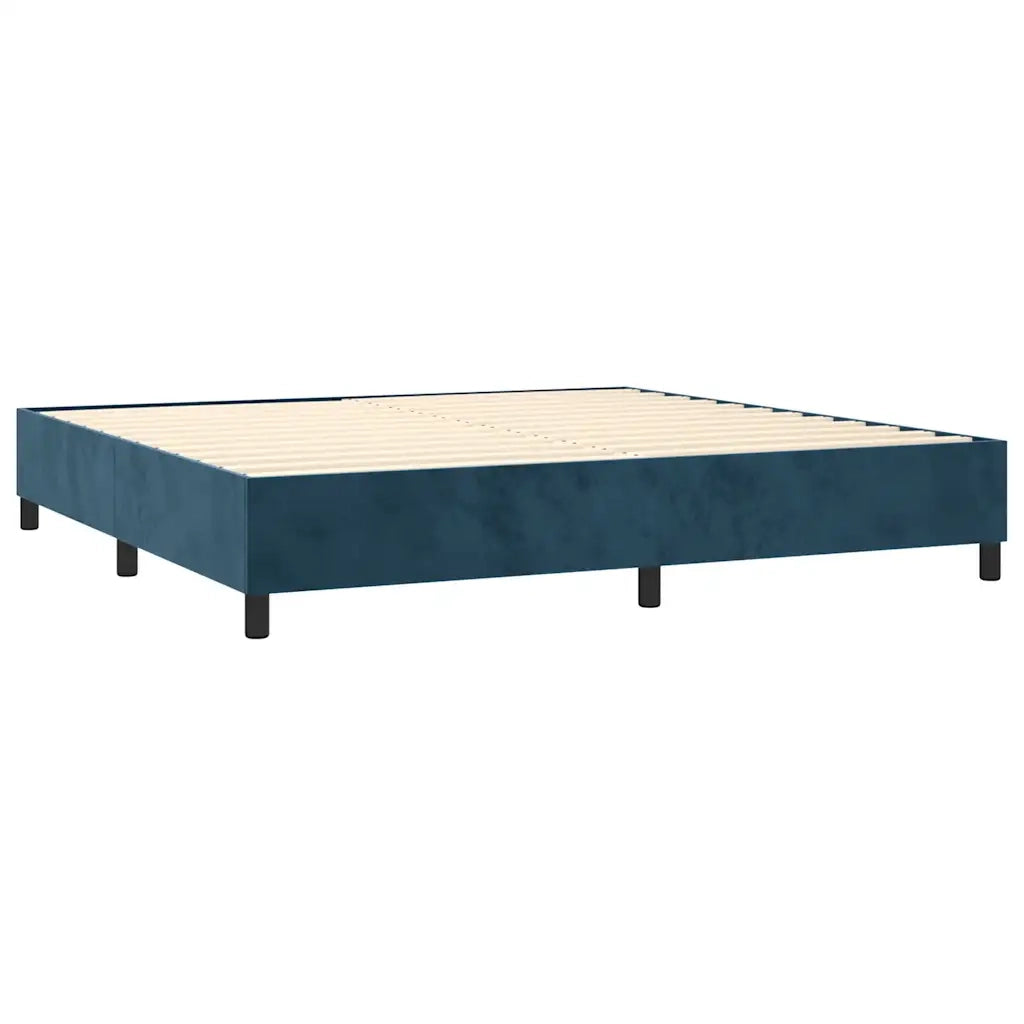 Letto a Molle con Materasso e LED Blu Scuro 200x200 cm 3136267