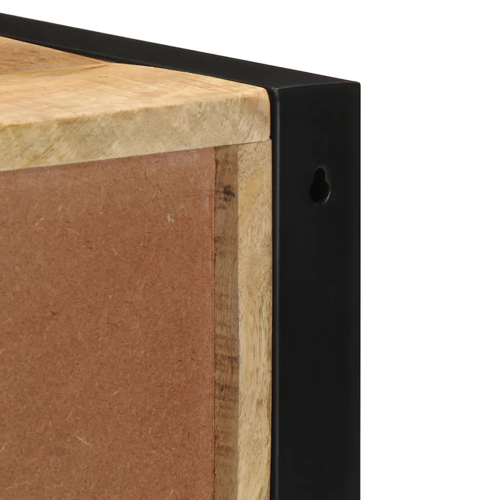 Comodini 2 pz 40x35x40 cm in Legno Massello di Mango Grezzo 4015959