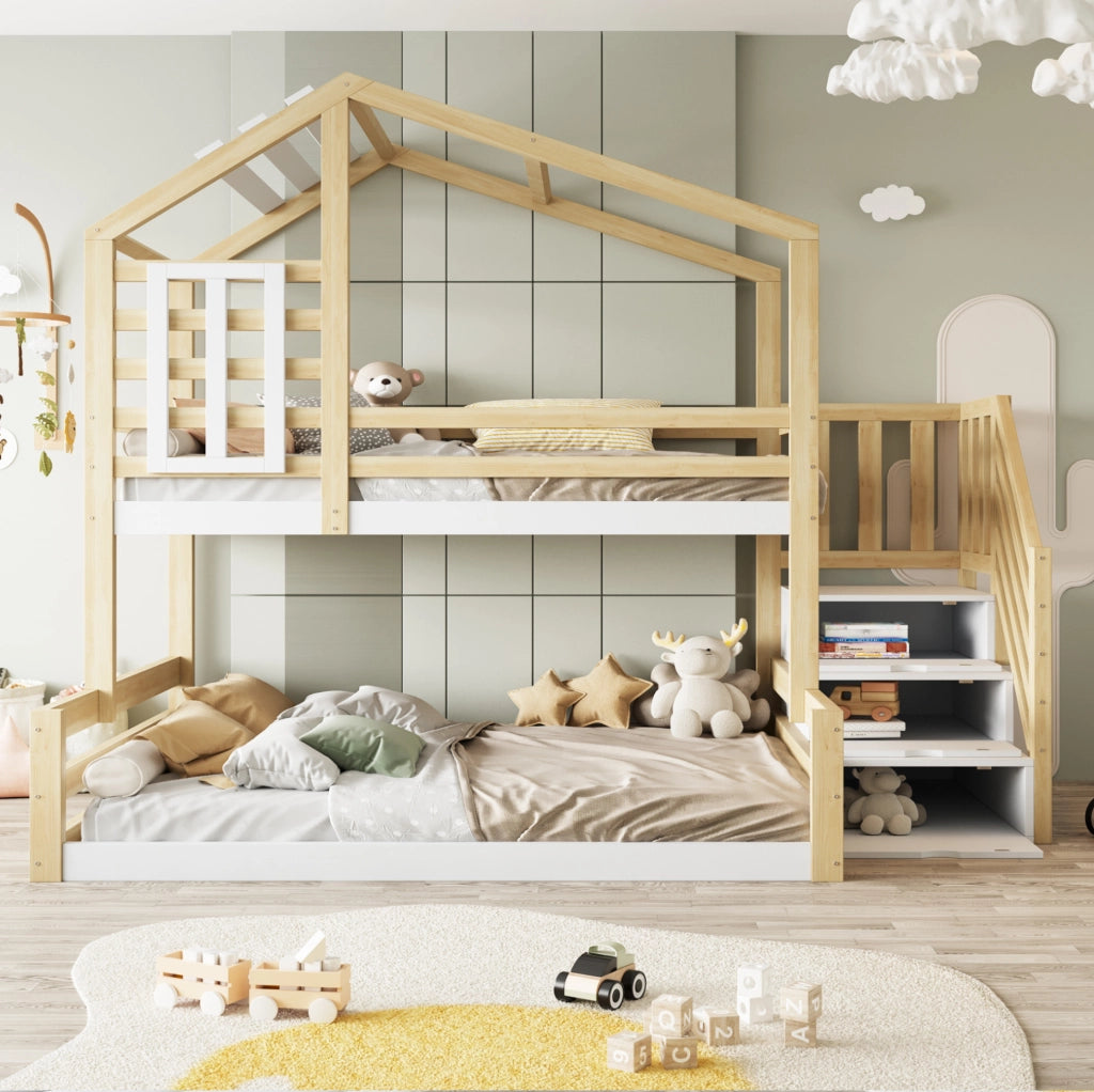 Letto a castello per bambini in pino 90x200/140x200 cm