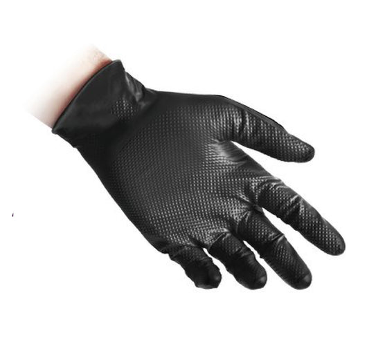 Guanto nitrile monouso nero N85 REFLEXX grip 3D 50pz spessore mm 0,15-0,20 assenza di polvere M