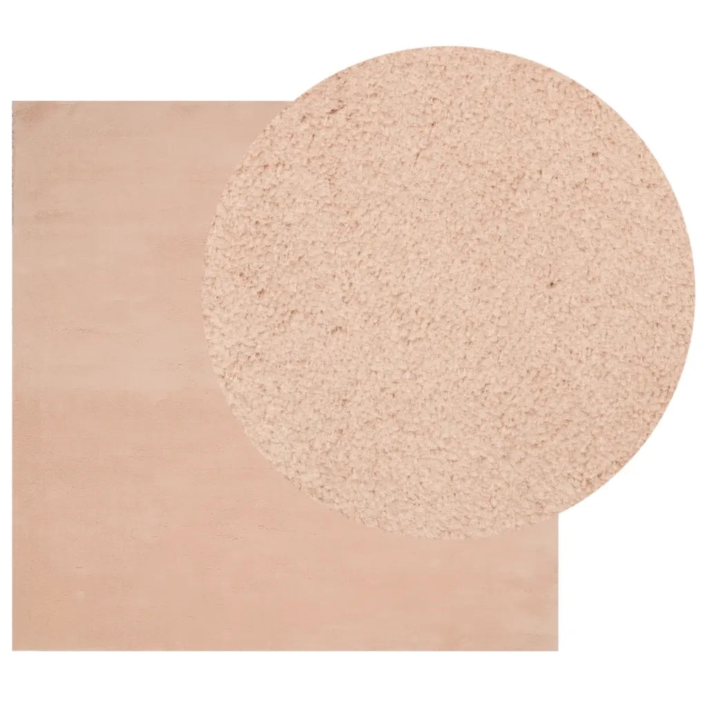 Tappeto a Pelo Corto HUARTE Morbido e Lavabile Rosato 160x160cm 375154