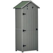 Armadio da giardino in legno con 3 ripiani e 2 porte ¨C zephmum ¨C grigio 77x54x179 cm
