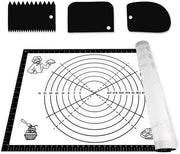 Pasta con Antislip - 70 × 50 cm - Silicone - Libero da BPA - Spazzole per Pasta - Marcature Chiare - Piatto per Pasta