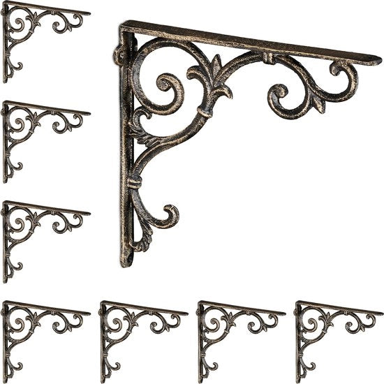 Set di sosteggi per tavolo in ghisa con decorazioni in bron