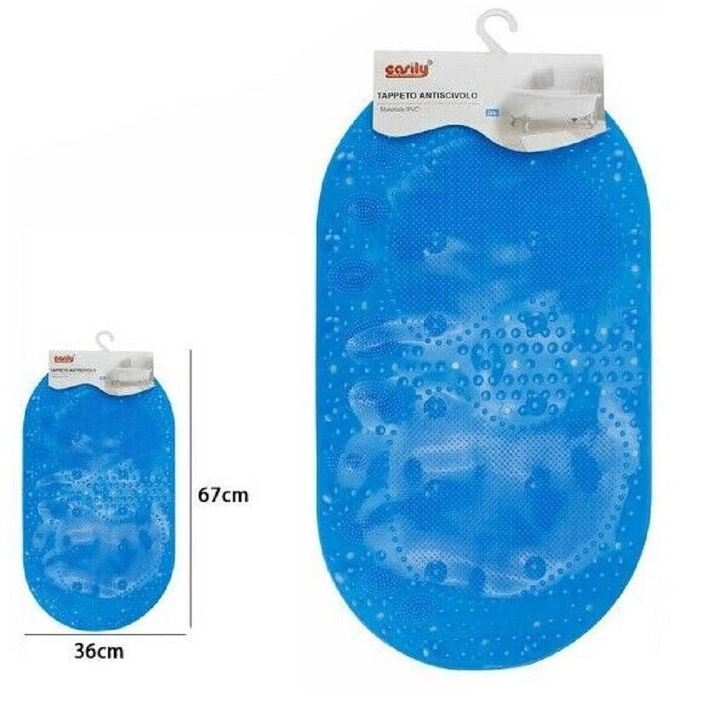 Trade Shop - Tappeto Tappetino Pvc Con Impronte Antiscivolo Vasca Bagno Doccia 67x36 Cm 59630 -