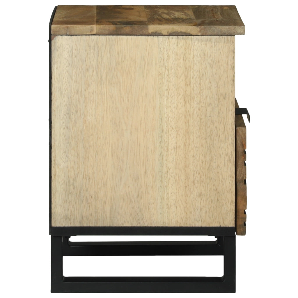 Mobiletti da notte 2 pz 40x33x46 cm Legno massello di mango
