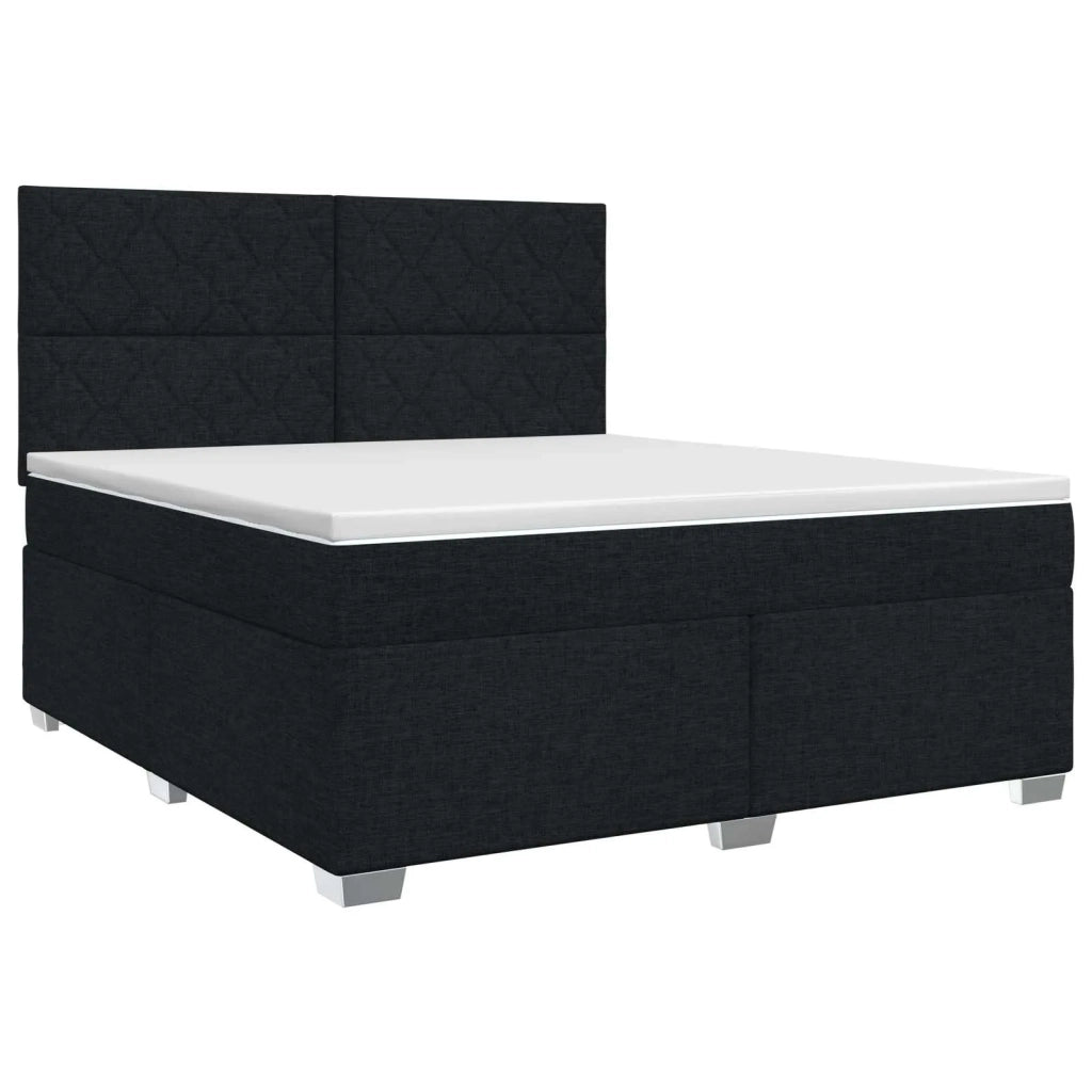 Letto box spring con materasso Nero 140 x 190 cm Tessuto 3453411