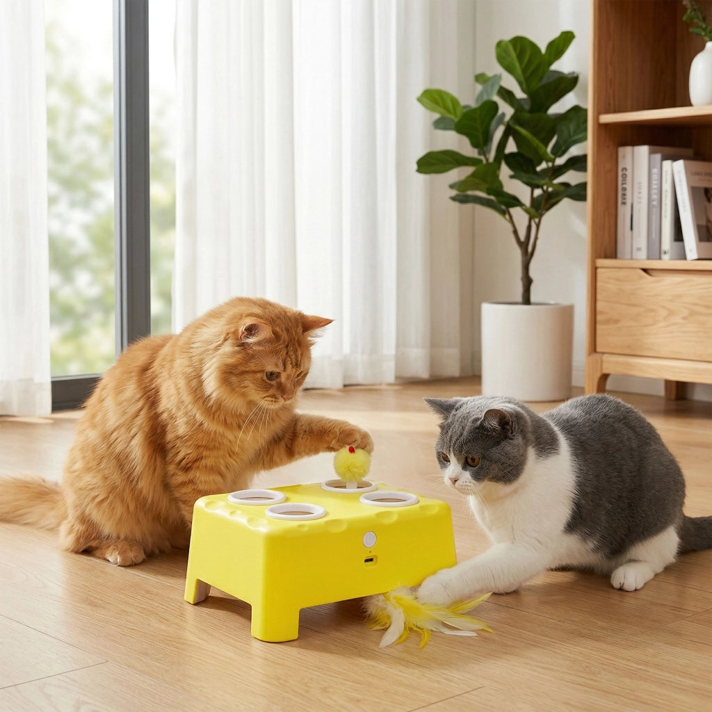 Giocattolo Interattivo per Gatti Ricaricabile ¨C zephmum ¨C Giallo 18.8x14x6 cm
