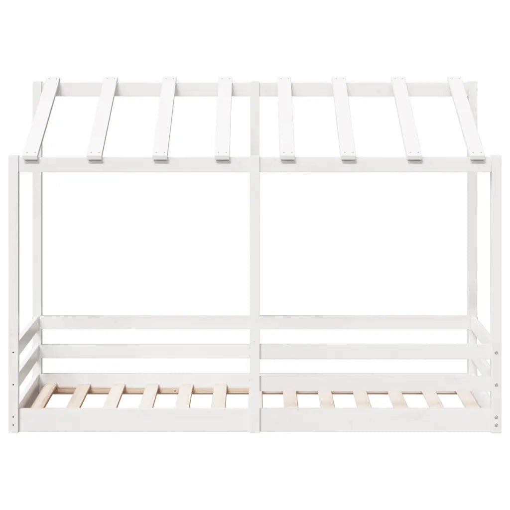 Letto per Bambini con Tetto Bianco 75x190cm Legno Massello Pino 847010