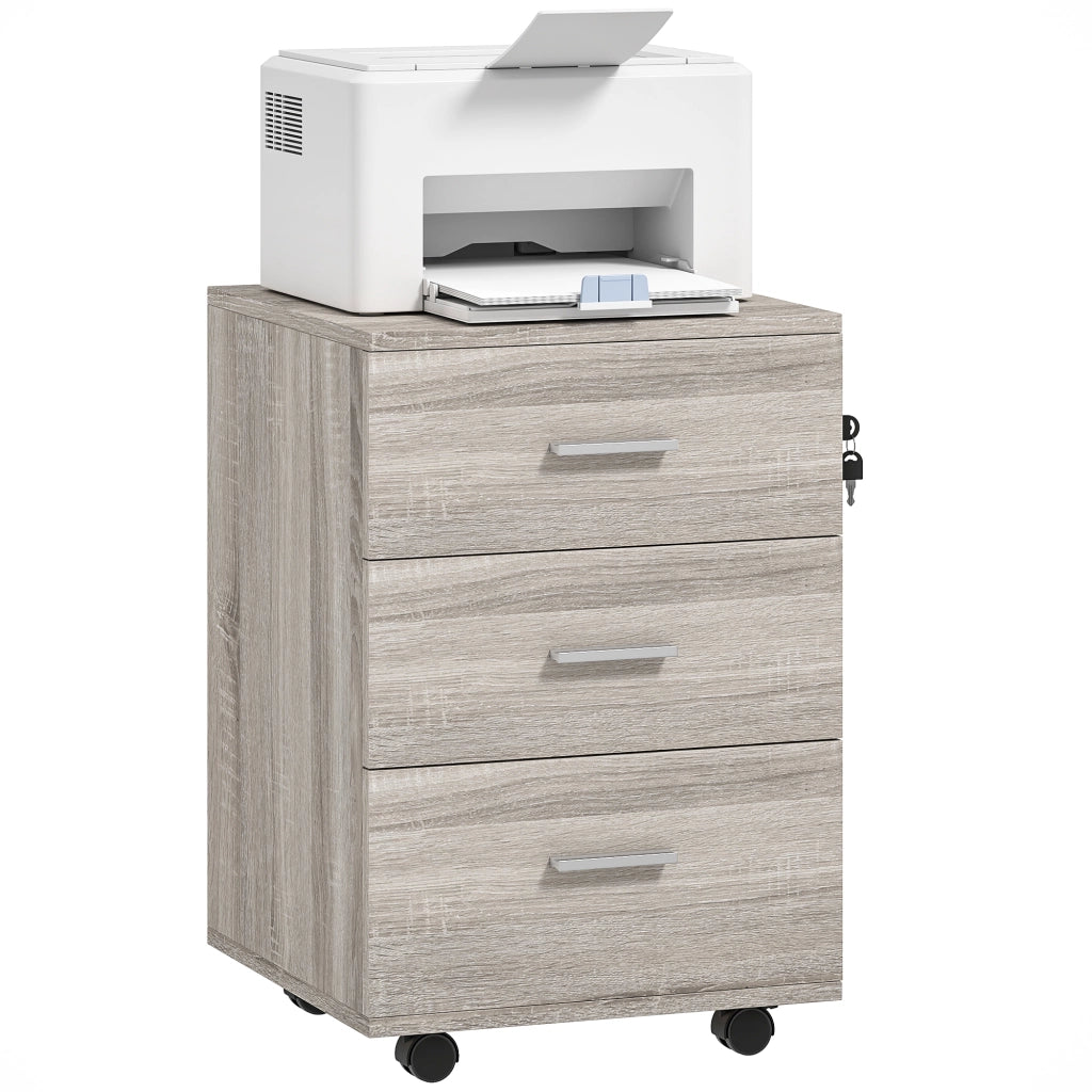 Scrivania con cassettiera a rotelle ¨C zephmum ¨C grigio 40x40x61,5 cm