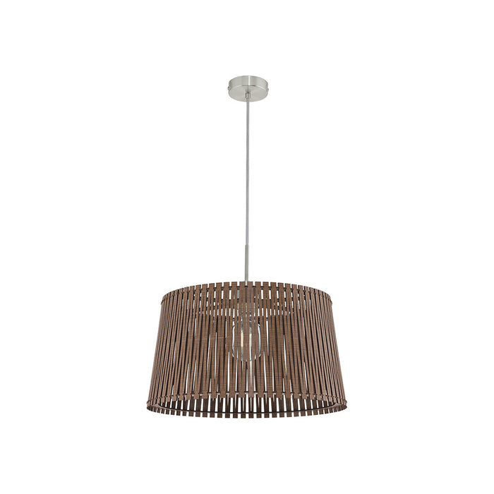 Lampadario Industrial Sendero 1 Luce Acciaio Grigio Opaco Diffusore Marrone