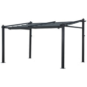 Pergola a parete 3 × 4 m FRÉJUS grigio - struttura in alluminio