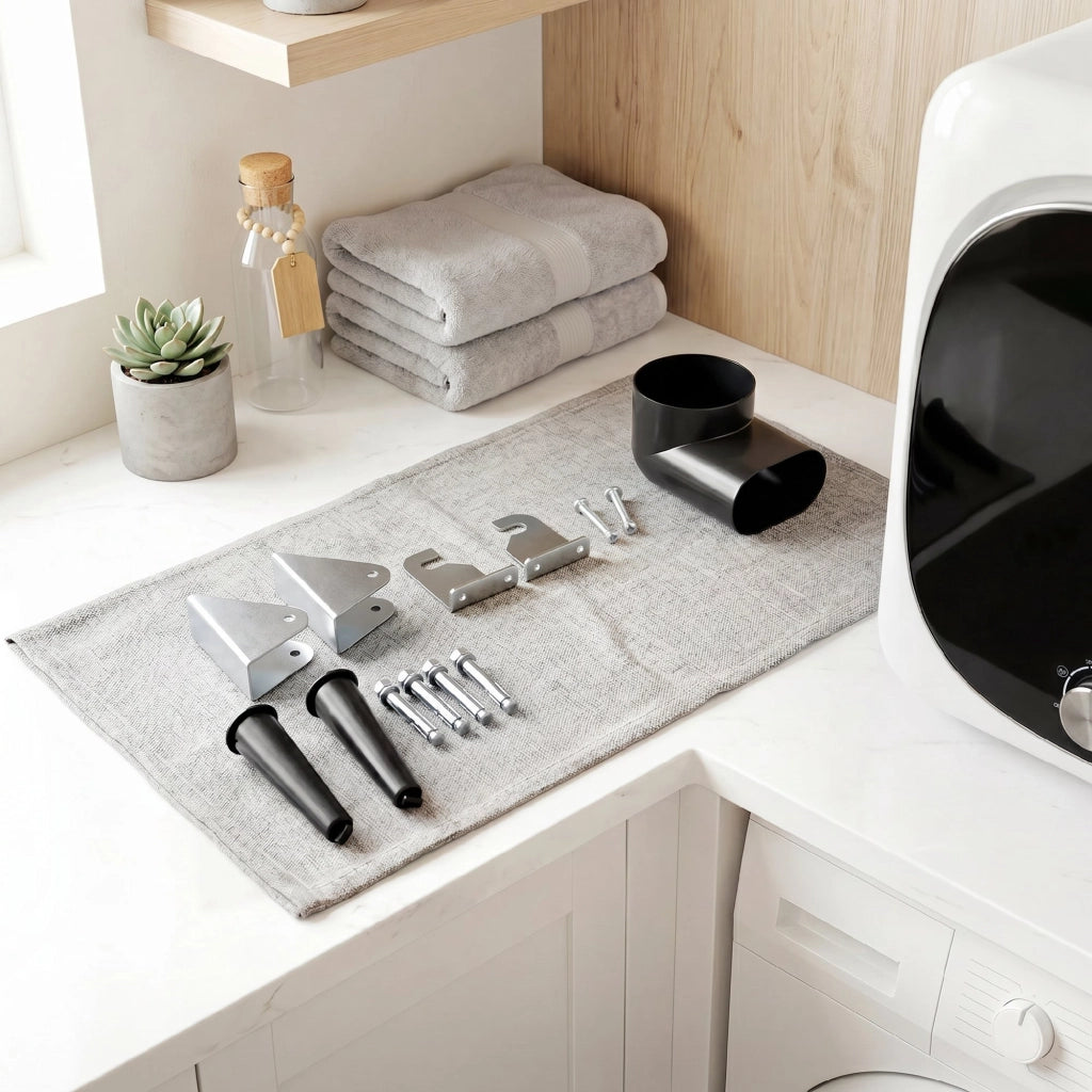 Mini Asciugatrice Portatile 48x40x56 cm Capienza 4 kg 5 Programmi 800W Carica Frontale Tamburo in Acciaio Inox Bianco