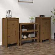 Credenze 2 pz Miele 40x35x80 cm in Legno Massello di Pino cod mxl 24998