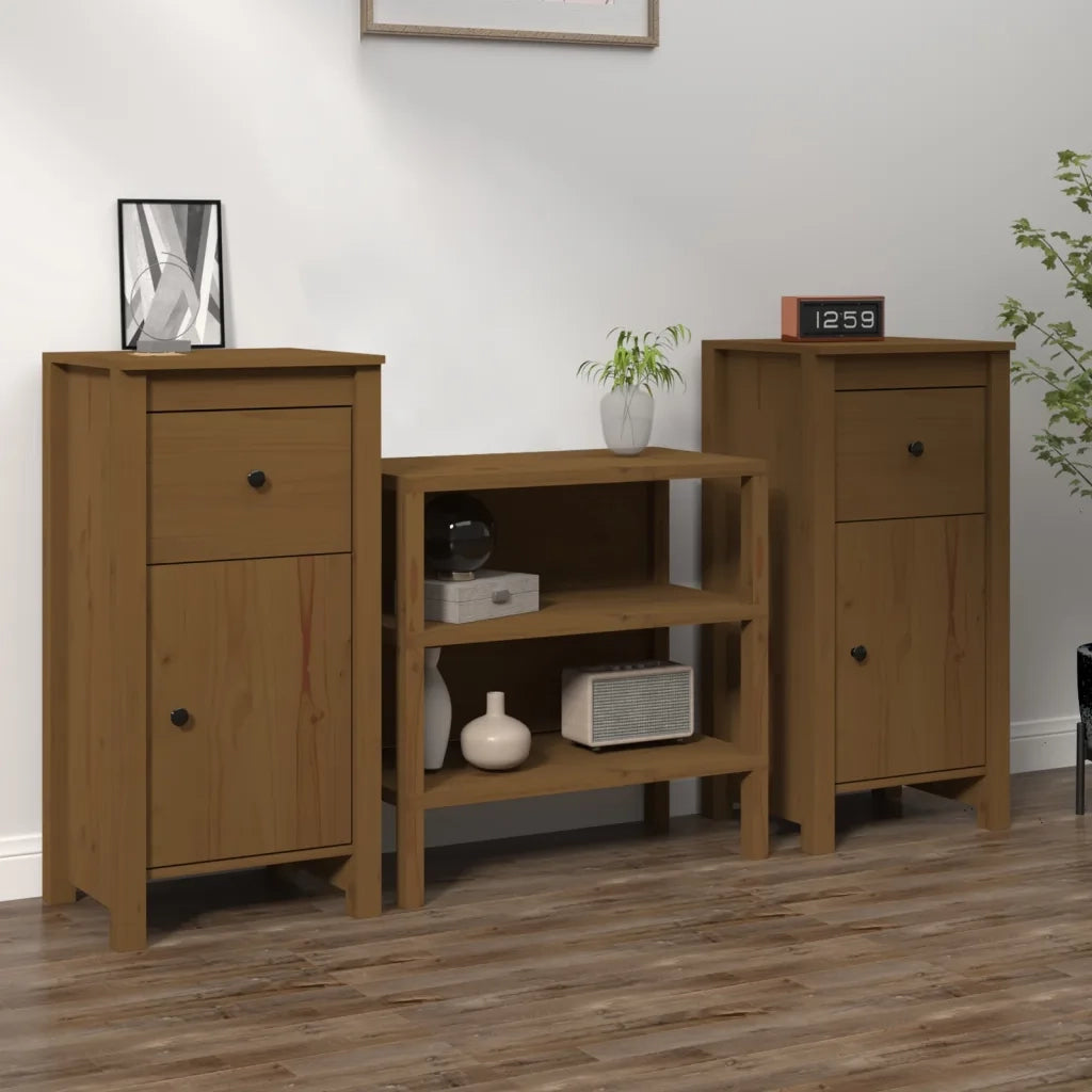 Credenze 2 pz Miele 40x35x80 cm in Legno Massello di Pino cod mxl 24998