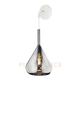 APPLIQUE BIANCO 1 LUCE VETRO FUME 1177BI-A-FU