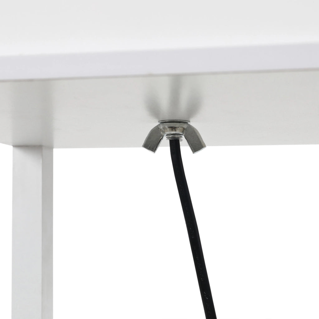 EasyComfort Lampada da Terra con 3 Mensole Integrate, Attacco E27 Potenza 40W, Arredamento Moderno in MDF, 26x26x160cm, Bianco