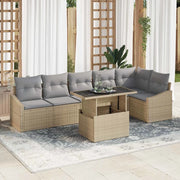 Set Divano da Giardino con cuscino 7 pcs beige e grigio chiaro