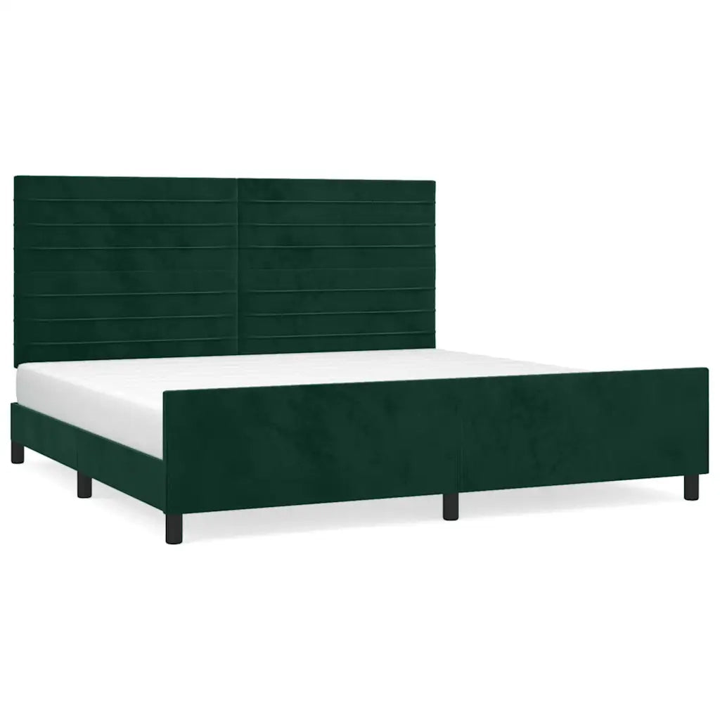 Giroletto senza Materasso Verde Scuro 200x200 cm in Velluto 3125839