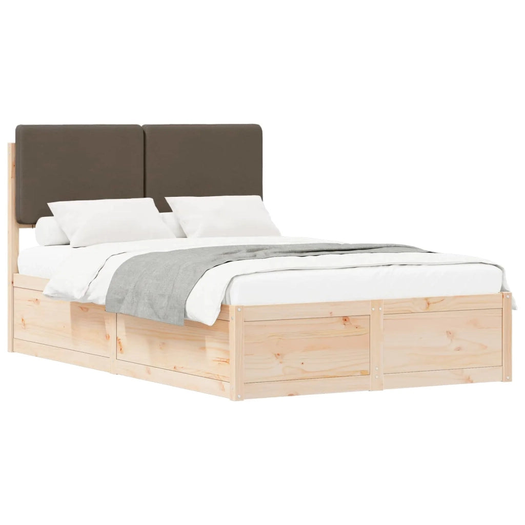 Letto con Testiera Rivestita Talpa 120 x 190 cm Pino massello