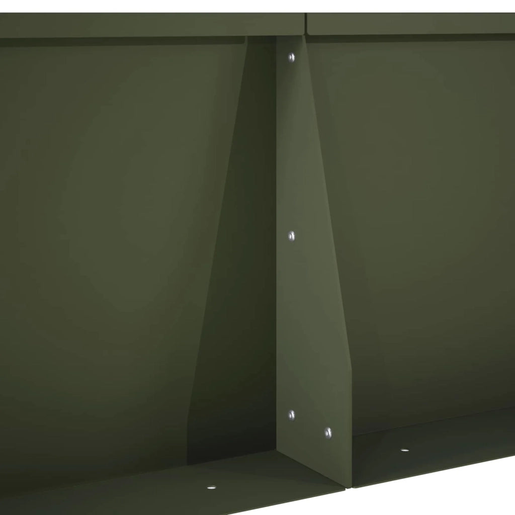 Muro di contenimento 4 pz 100 x 100 x 30 cm Acciaio Verde Oliva 3449201