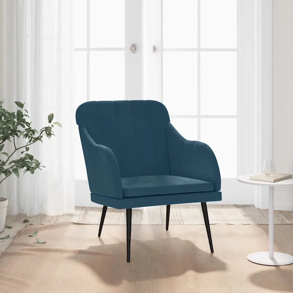 Poltrona Blu 63x76x80 cm Velluto cod mxl 14201