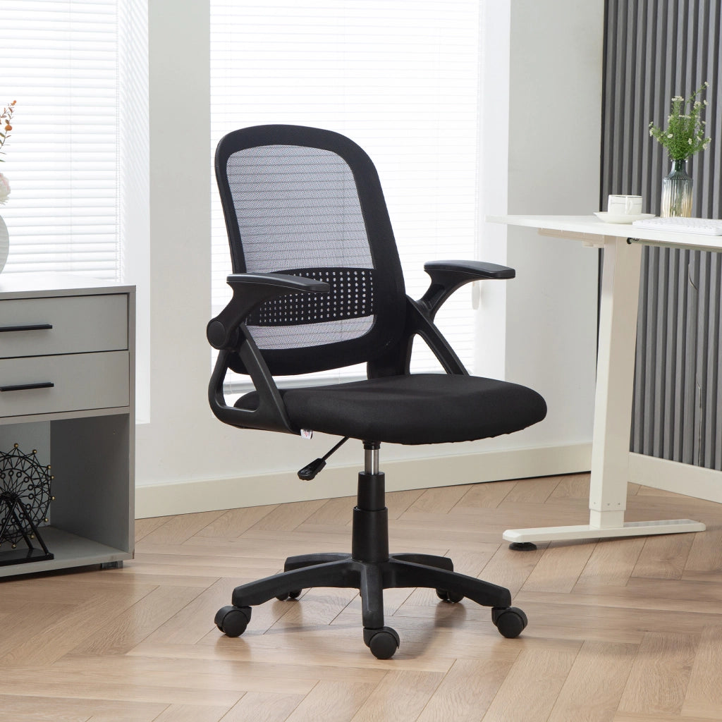 Sedia da Ufficio Ergonomica ¨C zephmum ¨C Mesh Nero con Braccioli e Schienale Regolabile