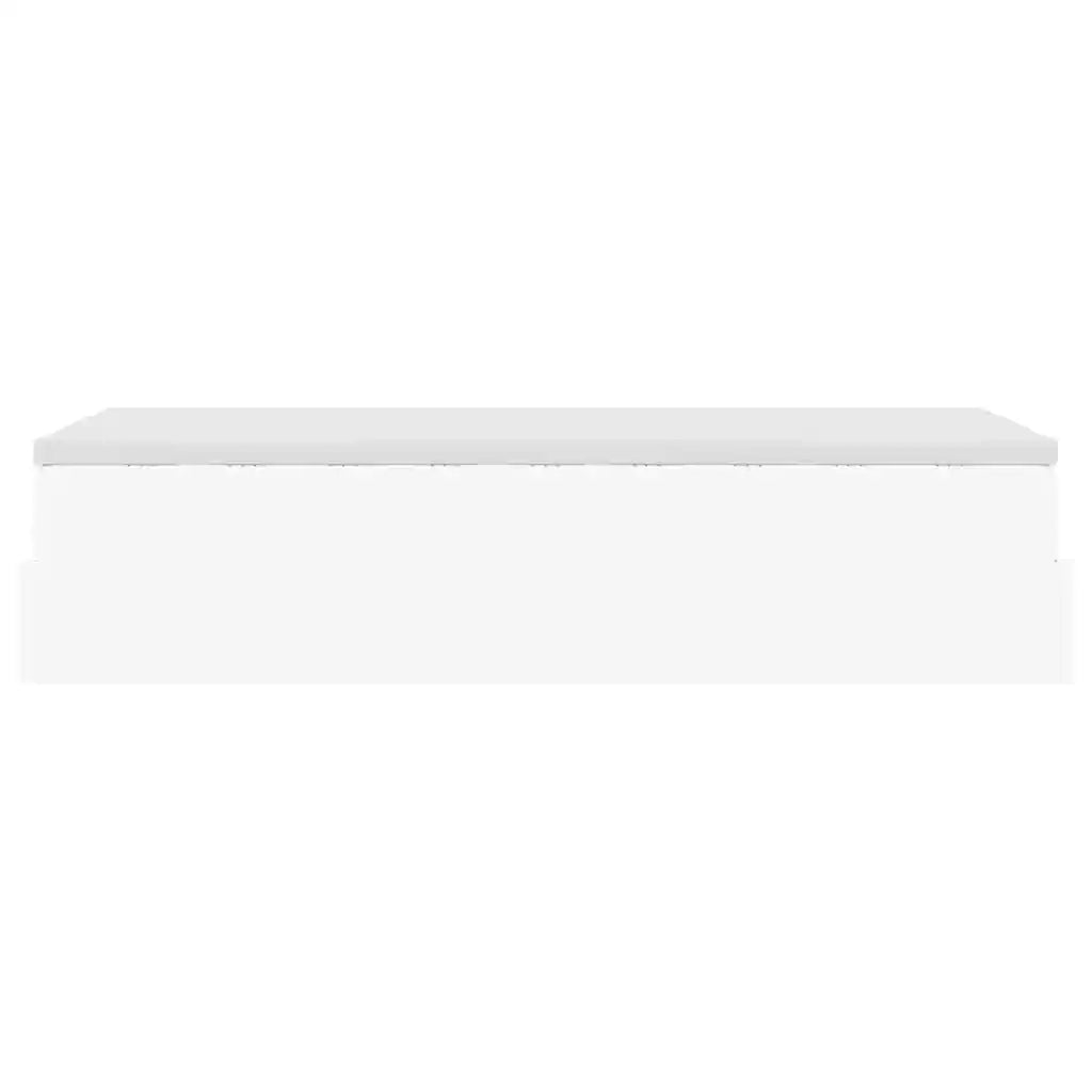 vidaXL Struttura Letto Pouf con Materasso Bianco 90x190 cm Similpelle