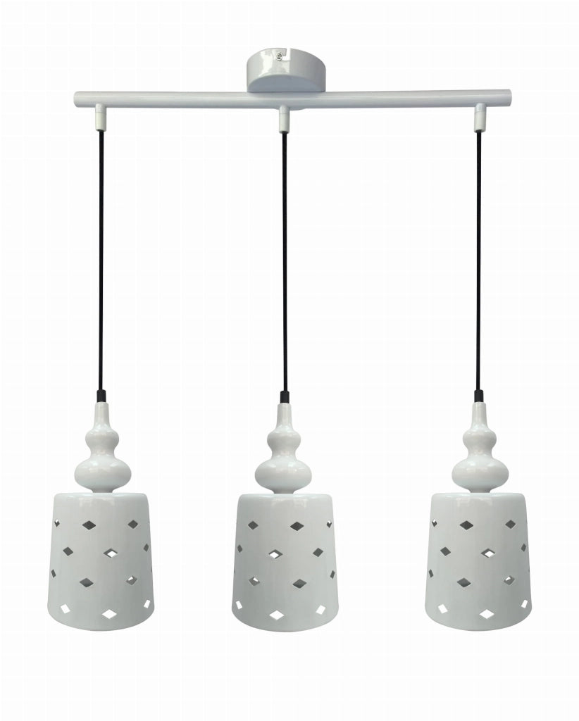 Candellux lampadario a sospensione HAMP 33-51943 bianco 3xE27