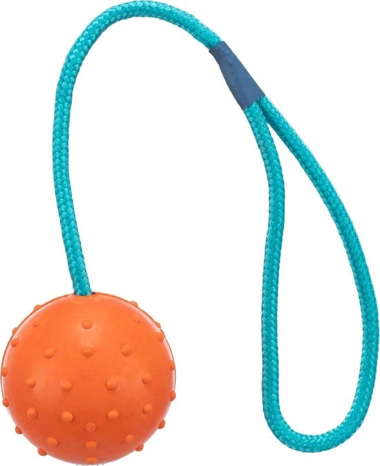 Giocattolo per cani in gomma naturale con corda - Ø 6/30 cm