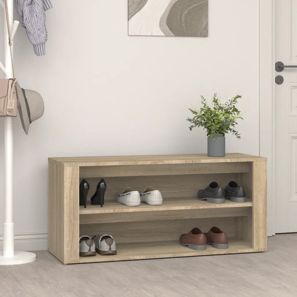 Scarpiera-Scaffale per scarpe Rovere Sonoma 100x35x45 cm in Legno Multistrato 543270
