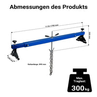 Ponte motore con portata max di 300 kg, traversa per sollevamento per riparazioni di motori