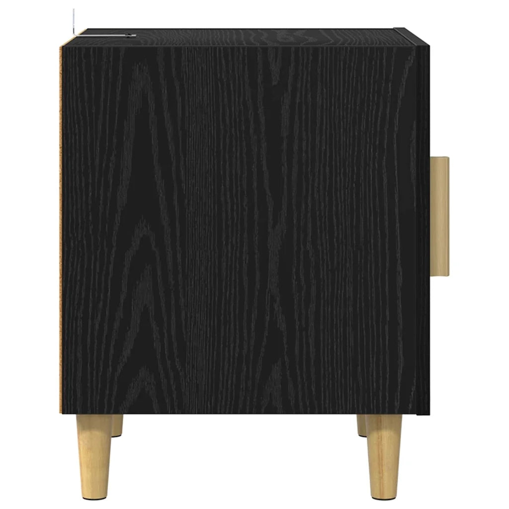 Armadio da Notte Rovere Nero 40 x 40 x 50 cm Legno multistrato