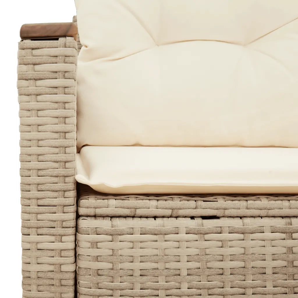 Divano da Giardino con Cuscini a 2 Posti Beige in Polyrattan 366067